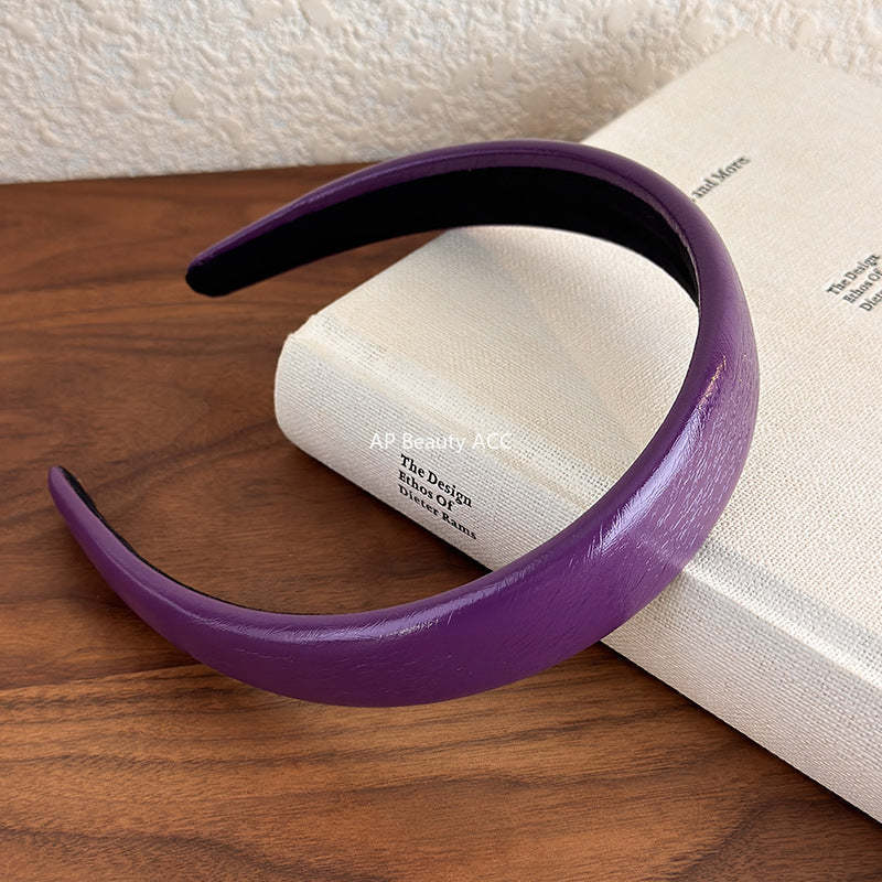 E관 - 퍼플 유광 가죽 볼륨 머리띠 [27812] 25.12-3