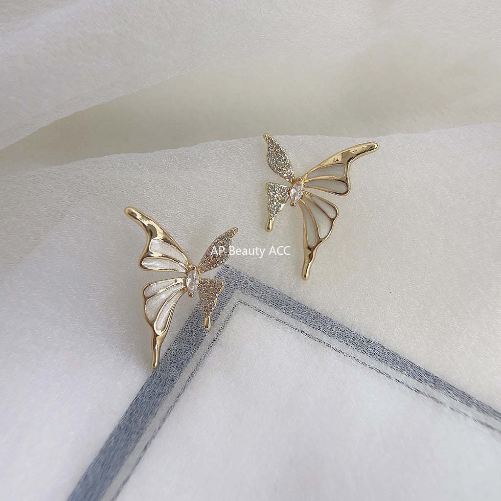 C관 - 고급스러운 하트 오일 코팅 귀걸이 14K 도금 은침 귀걸이 [3912] 24.05-2