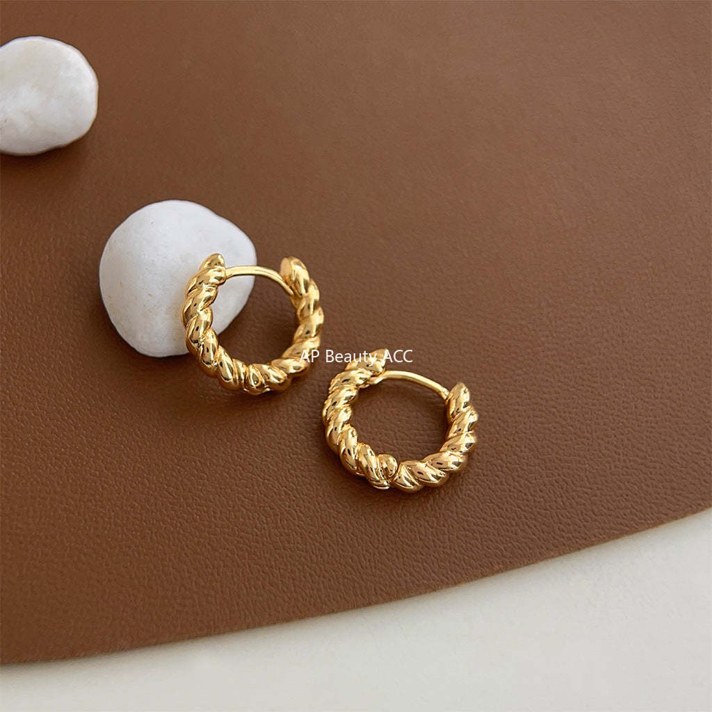 C관 - 18K 도금 두꺼운 럭셔리 스타일 고급스러운 변색 방지 귀걸이 [3565] 24.01-2