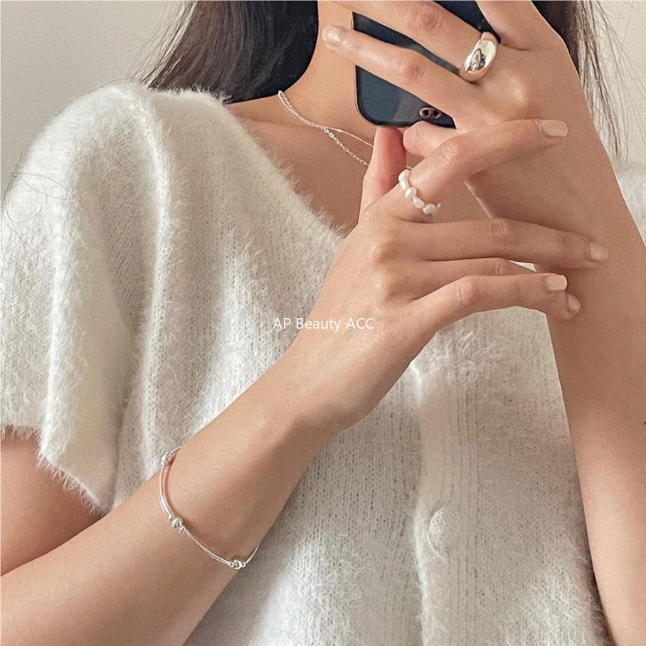 F관 - 925 실버 원형 비즈 라인 팔찌 [A322] 25.09-4