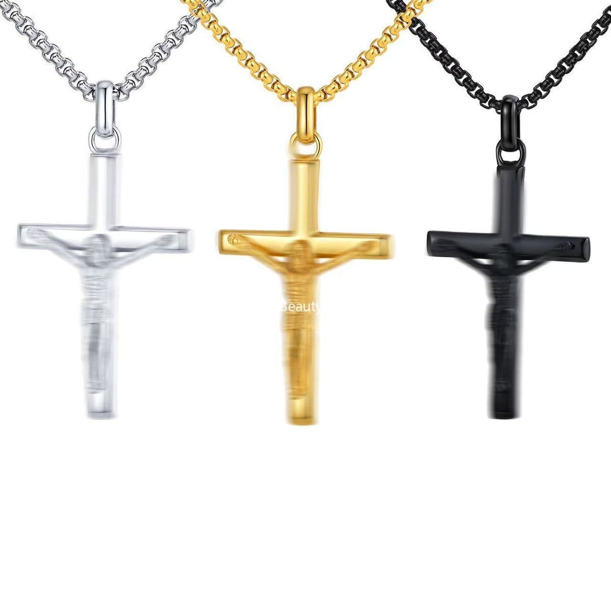 G관 - 스테인리스 십자가 펜던트 빈티지 목걸이 [PN-2207] 25.11-1