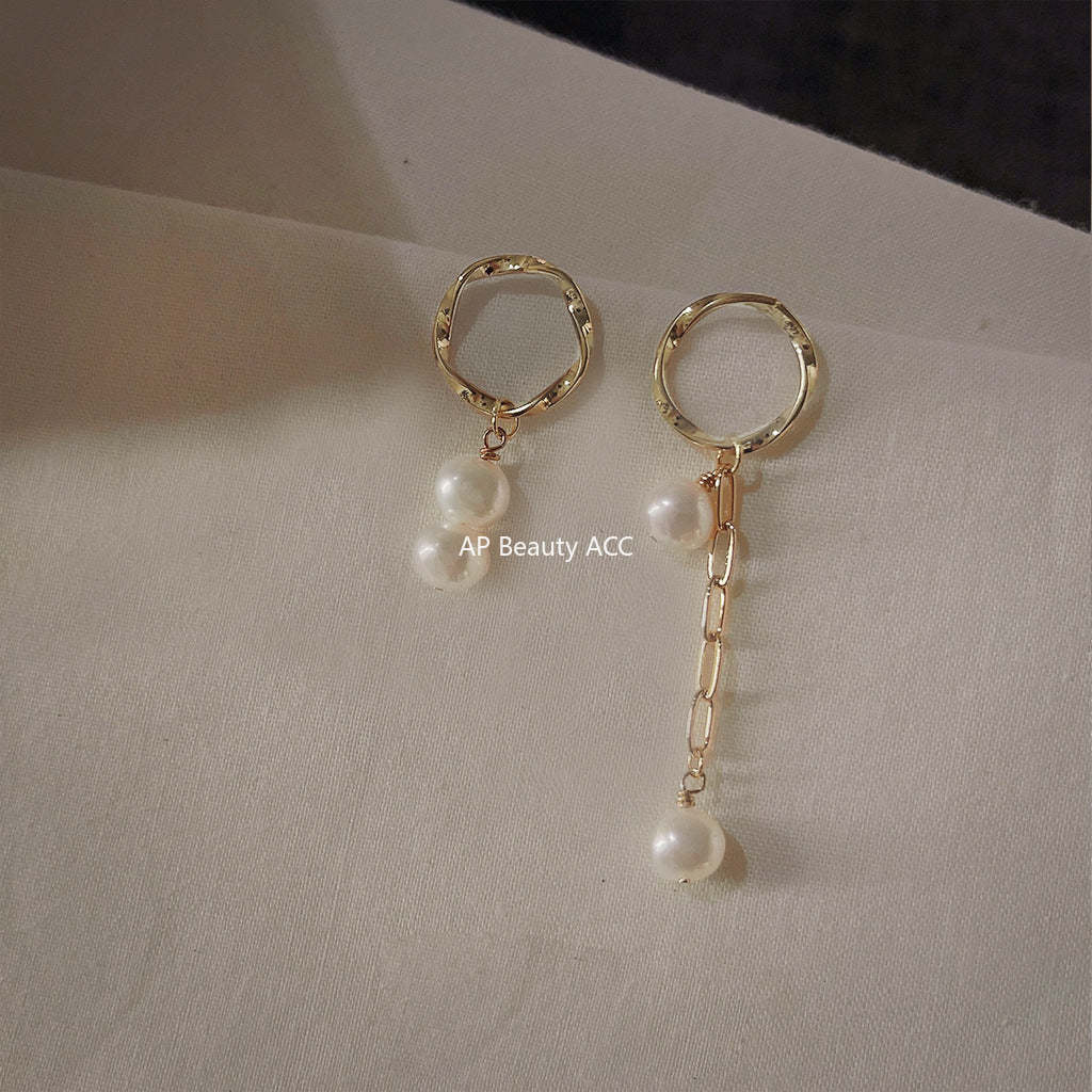 C관 - 바르셀로나 스타일 담수 진주 물방울 은침 귀걸이 [399] 24.04-1
