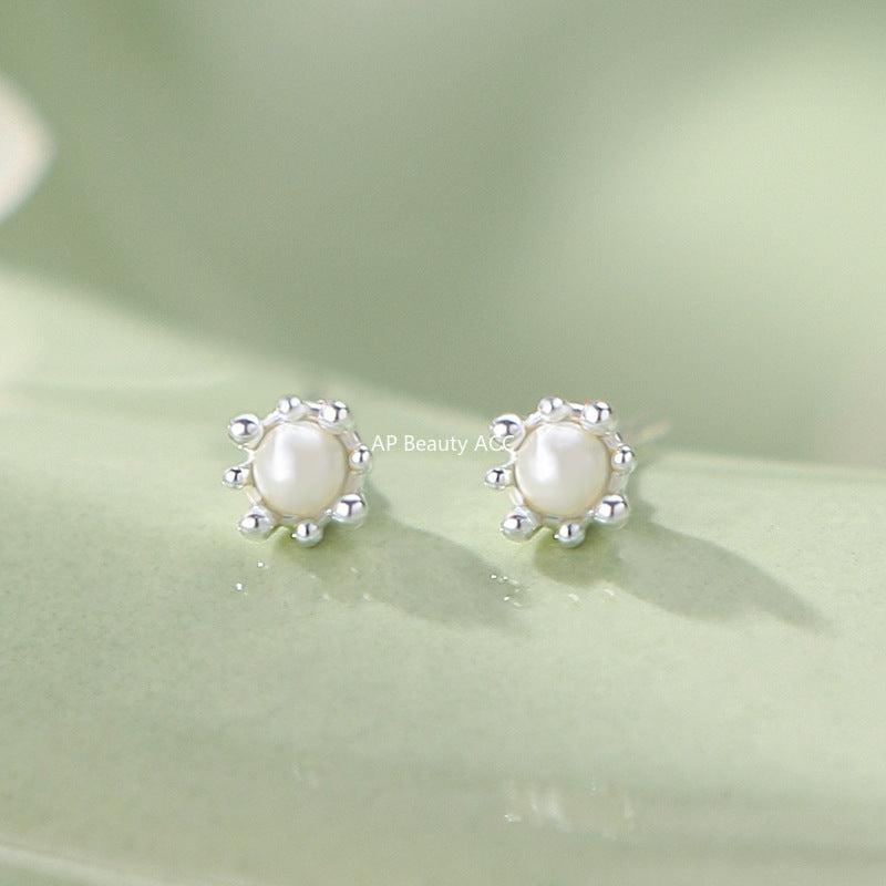 B관 - 999 실버 심플 진주 귀걸이 [YC3343E_1] 25.10-1