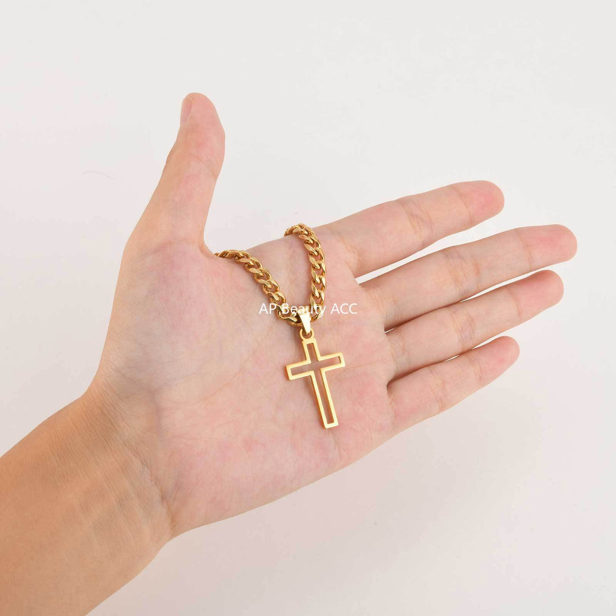 G관 - 스테인리스 스틸 십자가 펜던트 체인 목걸이 [PN-1531] 25.11-1