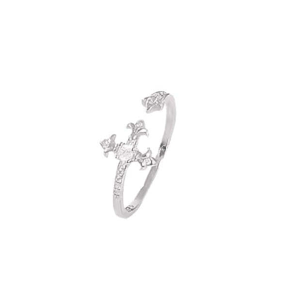 G관 - 아이리스 플라워 큐빅 오픈형 반지 [J2675] 25.11-4