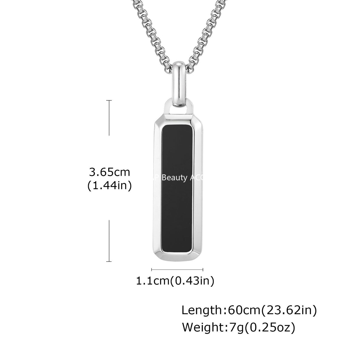 G관 - 스테인리스 호안석 바형 플레이트 펜던트 목걸이 [PN-2226] 25.11-2