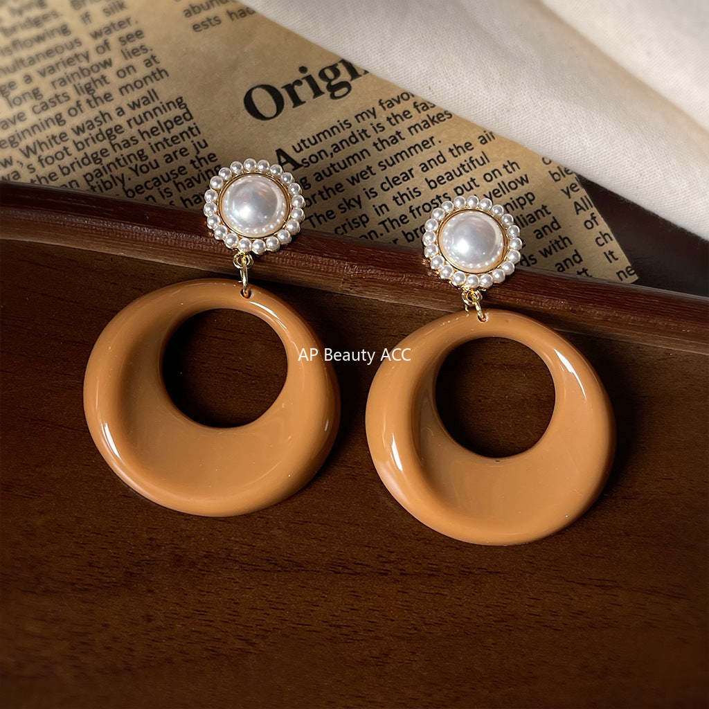 C관 - 핸드메이드 원형 볼드 진주 925 은침 귀걸이 [6816-6817] 25.09-4