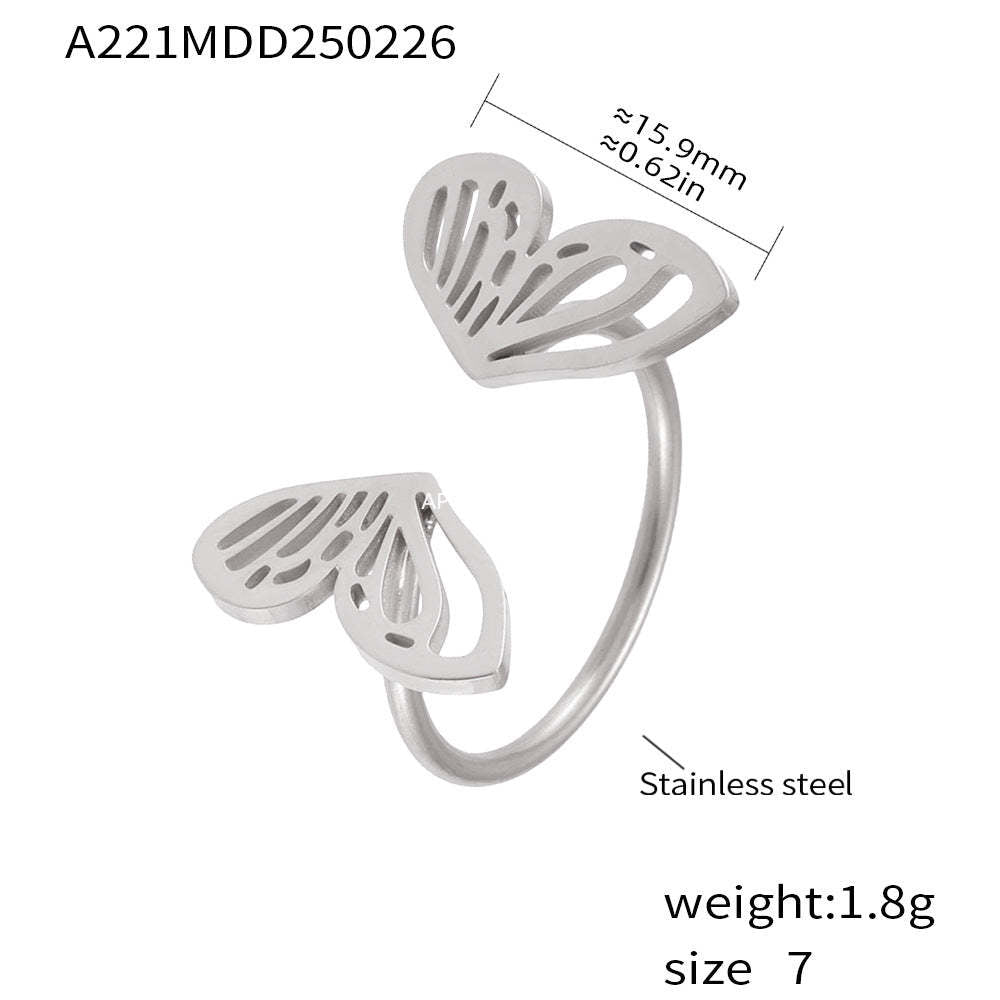 D관 - 18K PVD 도금 디자인 스테인리스 스틸 반지 [A849] 25.03-2