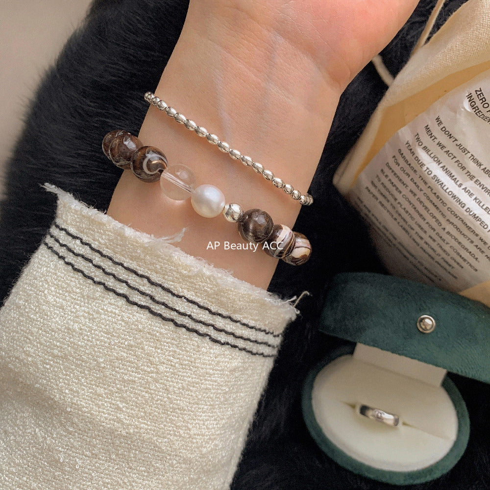 A관 - 자개 진주 담수 진주 백수정 황수정 비즈 팔찌 [1543] 25.11-2