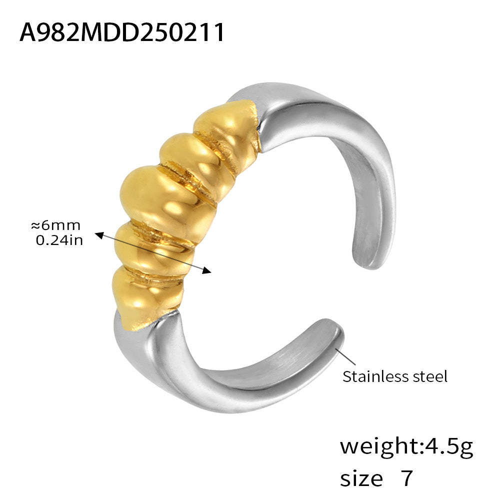 D관 - 머리띠 디자인 오픈형 18K 도금 반지 [A982] 25.02-2