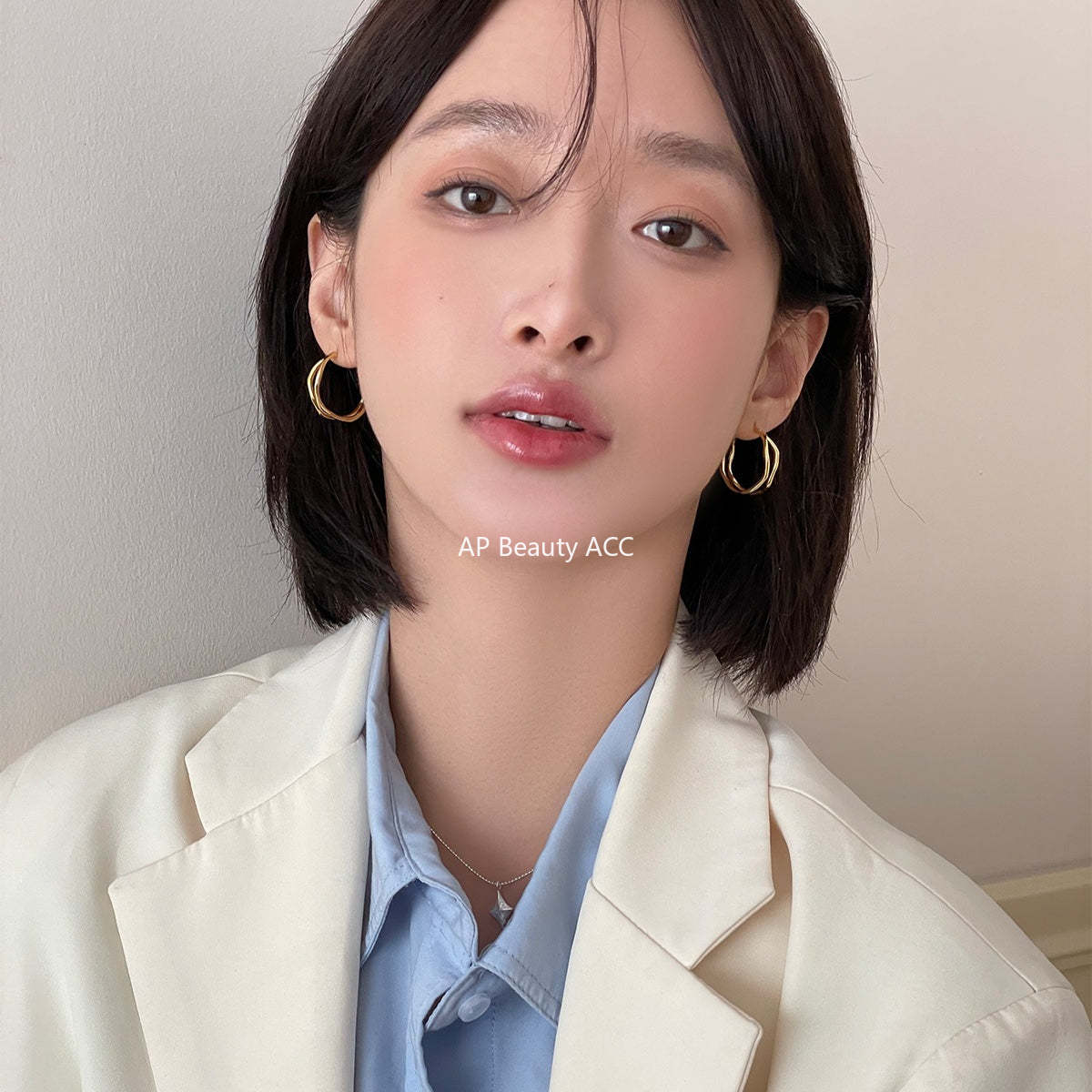 A관 - 불규칙 더블 레이어 귀찌 귀걸이 [EJ-60] 25.12-3