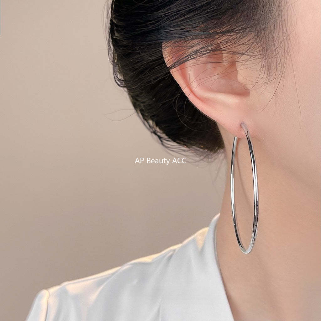 C관 - 와이드 원형 디자인 925 은침 링 귀걸이 [7120-7131] 25.11-3