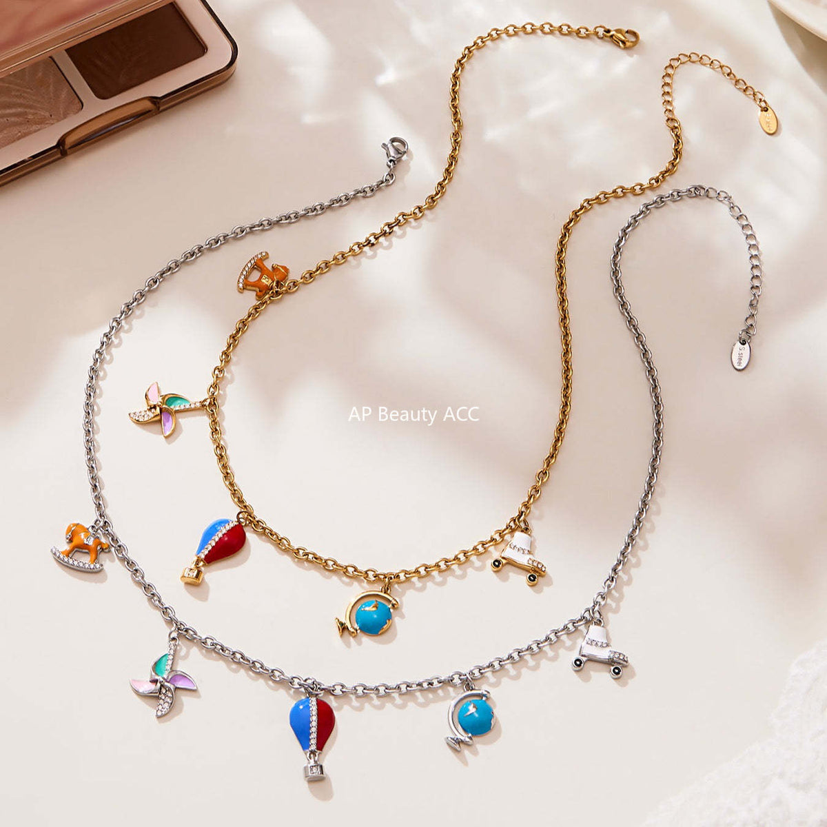 D관 - 스테인리스 스틸 큐빅 과일 열기구 지구본 펜던트 목걸이 팔찌 반지 [TXP422] 25.10-4