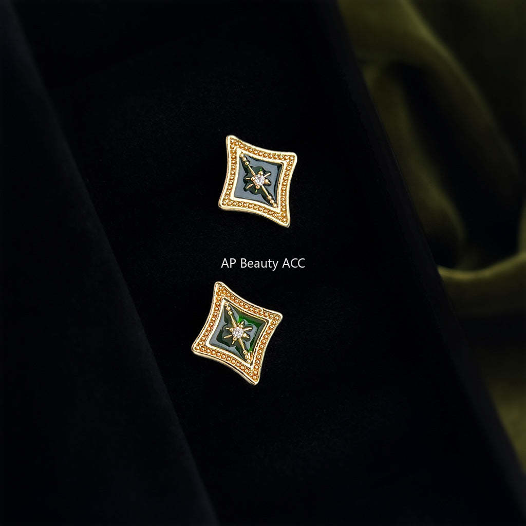 C관 - 925 은침 14K 도금 별 큐빅 귀걸이 [6473] 25.07-4