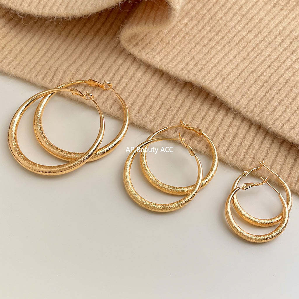 C관 - 매트 볼드 디자인 링 귀걸이 [5458-5460] 25.02-1