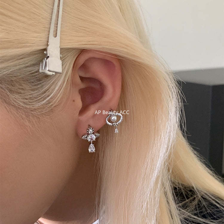 A관 - 큐빅 행성 티타늄 스틸 피어싱 귀걸이 [EH-4347] 25.12-1