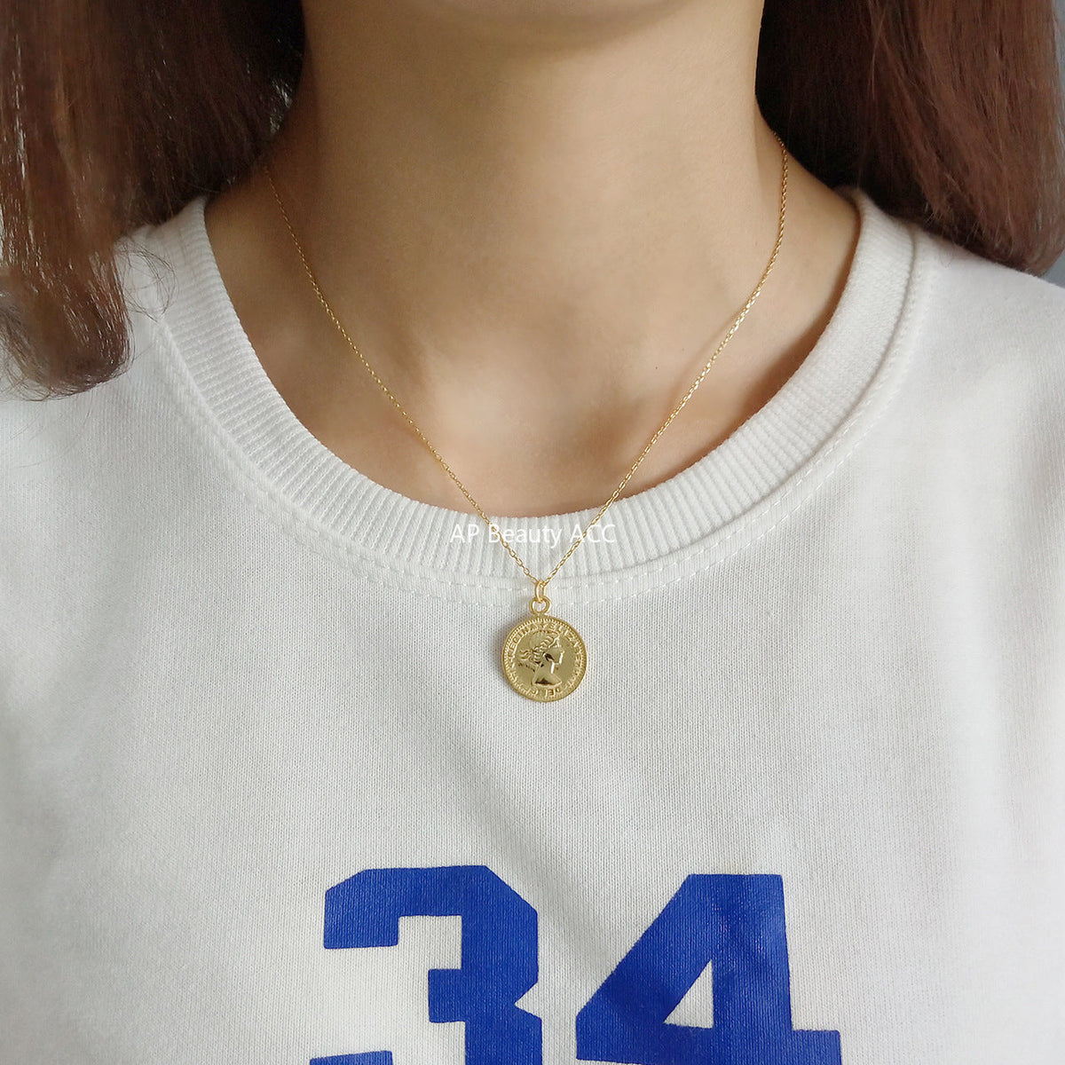 F관 - 925 실버 원형 코인 펜던트 목걸이 [B361] 25.10-3