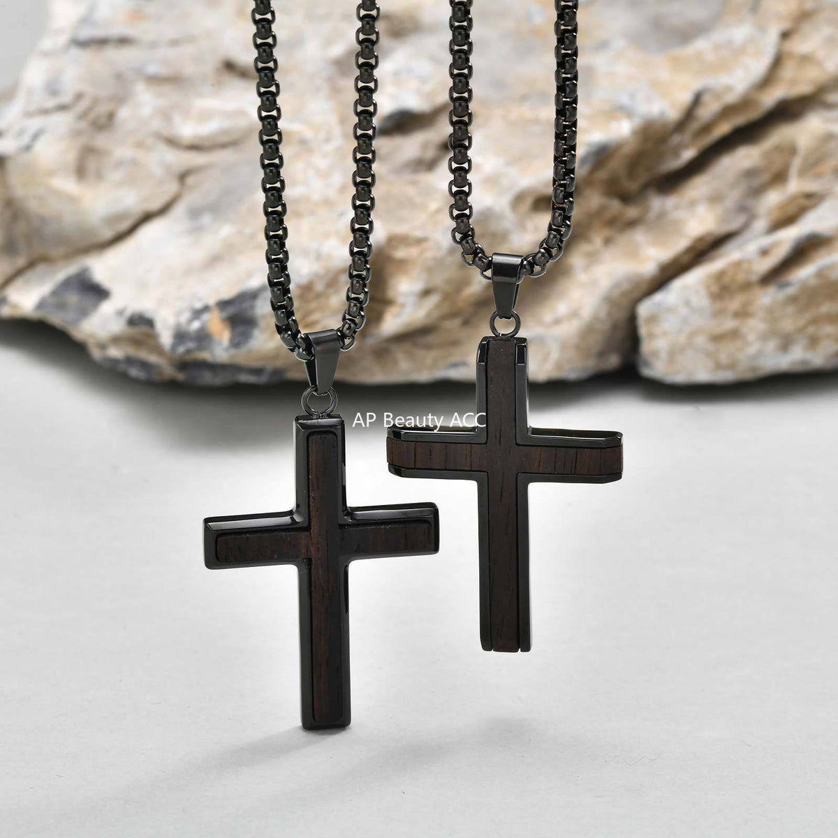 G관 - 흑단 유광 심플 십자가 펜던트 목걸이 [PN-2209] 25.10-4