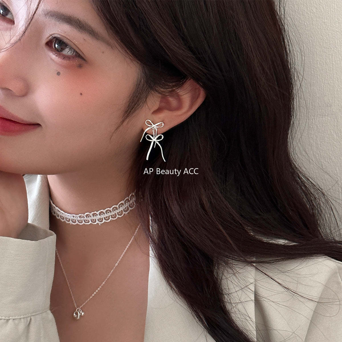 A관 - 925 은침 더블 리본 태슬 귀걸이 [EH-3328] 24.11-2