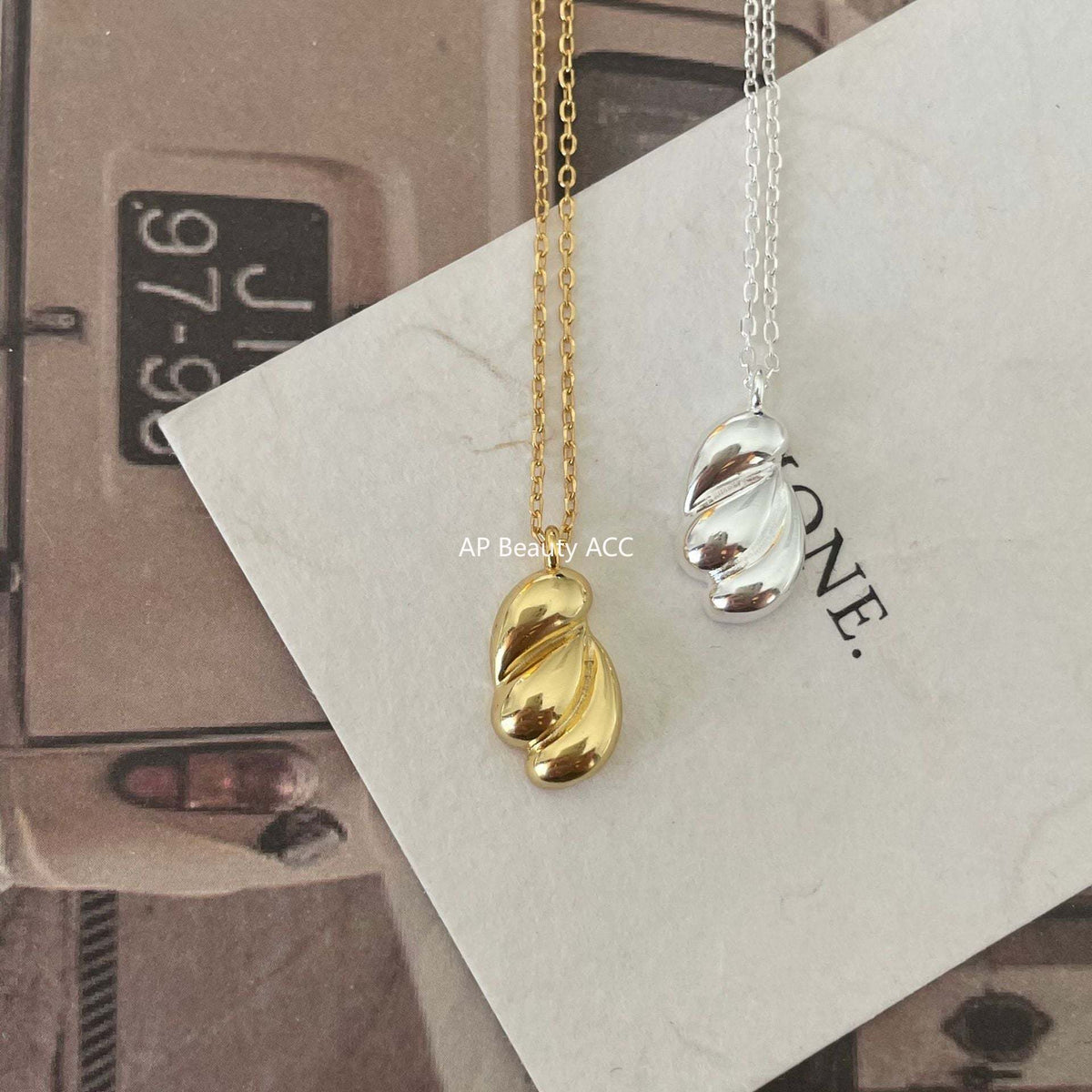 F관 - 925 실버 비정형 물방울 펜던트 목걸이 [B1008] 25.12-1