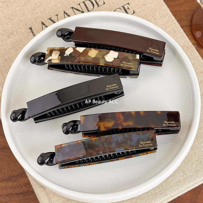 E관 - 아세테이트 스트라이프 트위스트 집게핀 [27640] 25.11-1