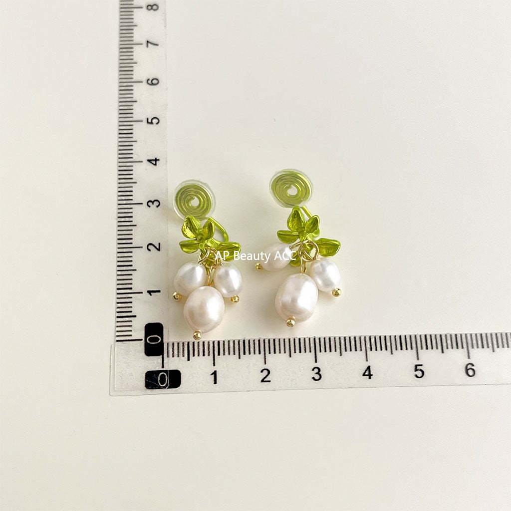 C관 - 담수 진주 골드 도금 나선형 이어커프 귀걸이 [EJ0203P] 25.02-3