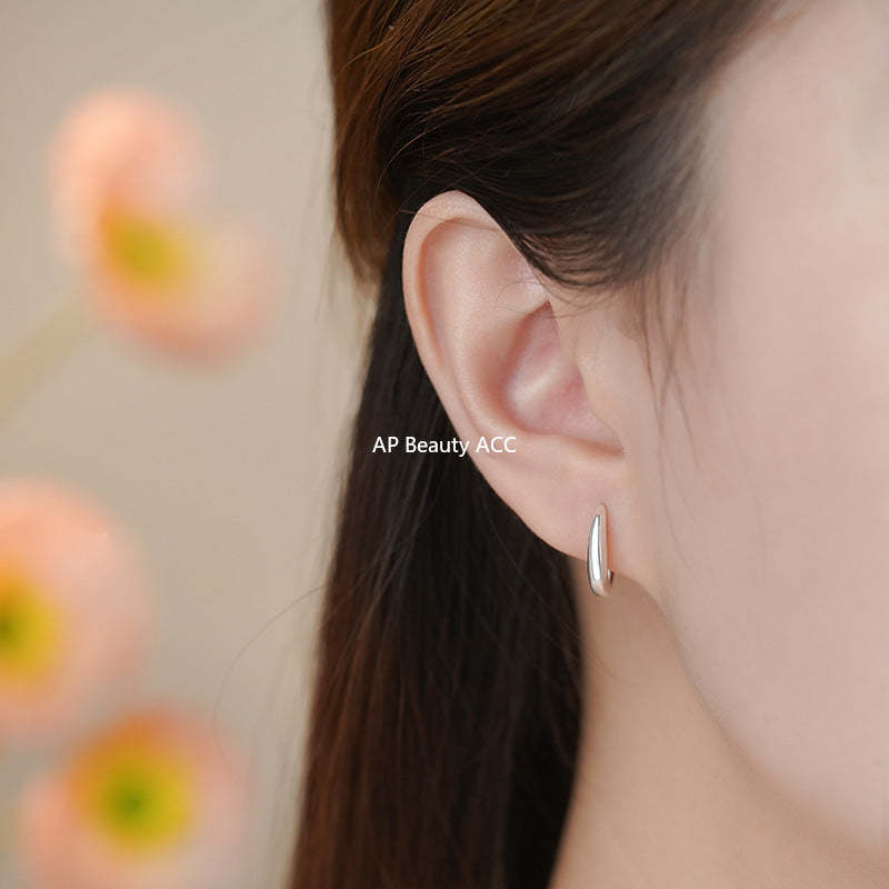 B관 - 925 실버 U자형 미니멀 링 귀걸이 [YC4712E_2] 25.11-1