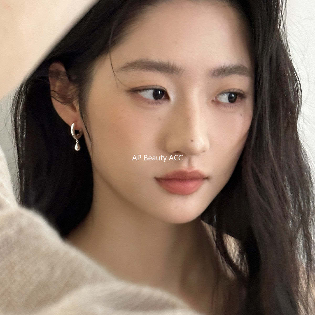 A관 - 물방울 모양 펜던트 925 은침 링 귀걸이 [EH-4435] 25.12-2