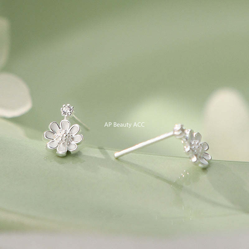 B관 - 999 실버 데이지 플라워 큐빅 귀걸이 [YC7307E_1] 25.09-4
