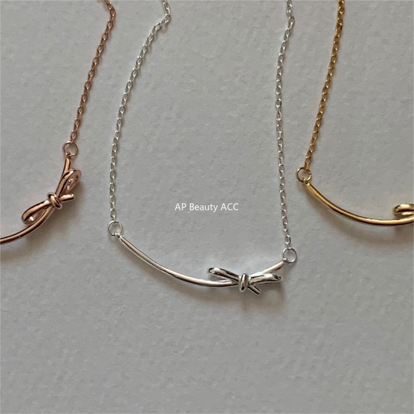 F관 - 925 실버 리본 목걸이 [B1302] 24.07-1
