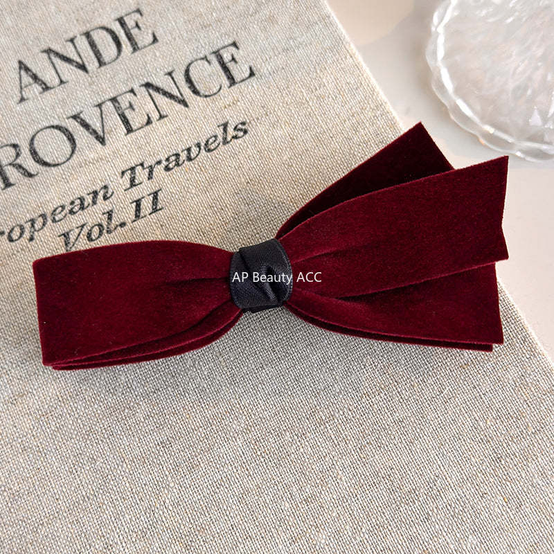 E관 - 벨벳 리본 모양 바나나 집게핀 [27757] 25.12-1