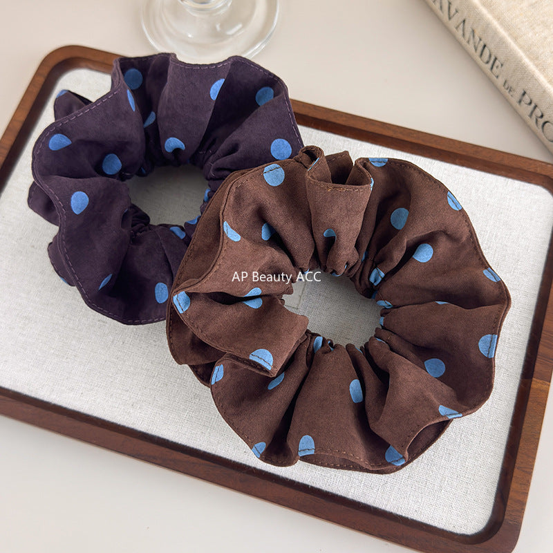 E관 - 블루 도트 패브릭 스카프 곱창 헤어밴드 [27580] 25.10-3