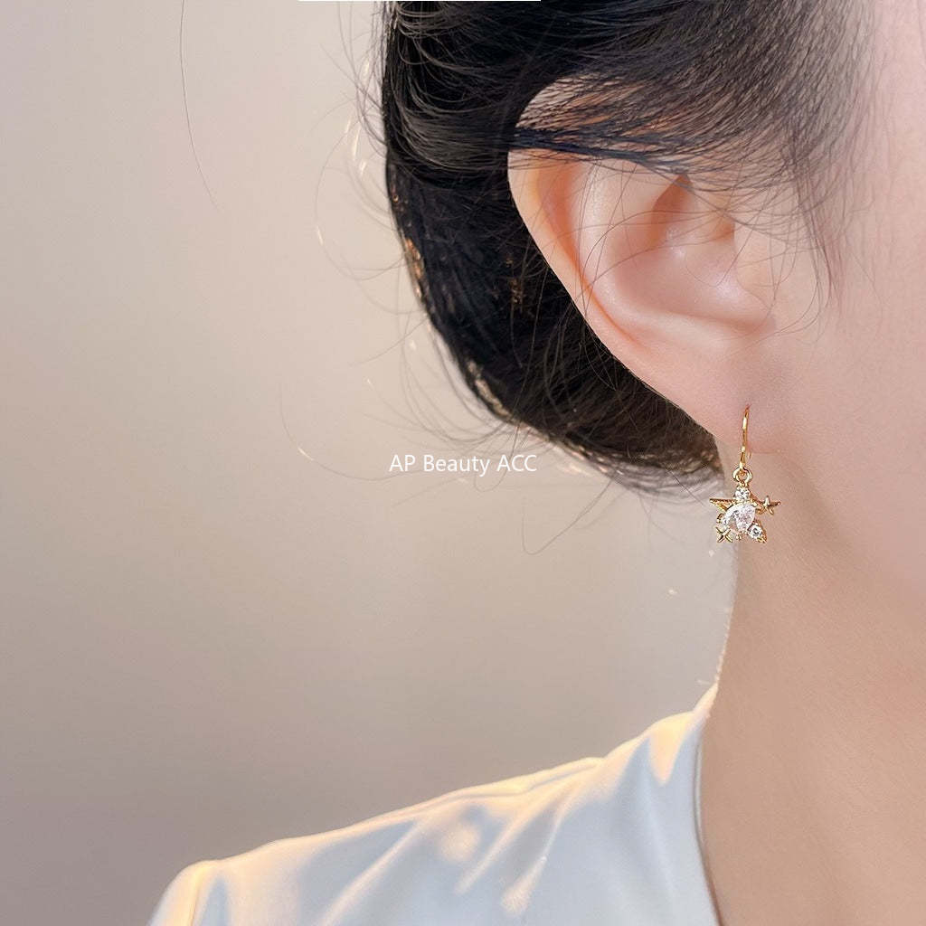 C관 - 핸드메이드 큐빅 불가사리 925 은침 후크 귀걸이 [7060] 25.12-1