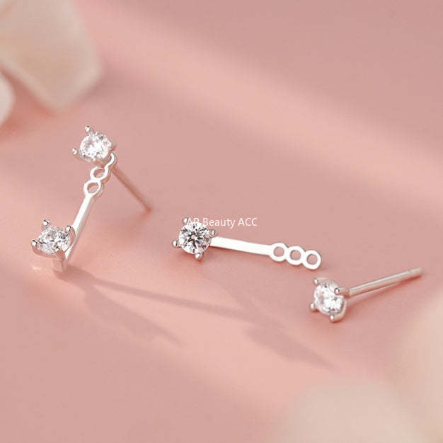 B관 - 999 실버 큐빅 투웨이 착용 귀걸이 [YC4580E_1] 25.11-4