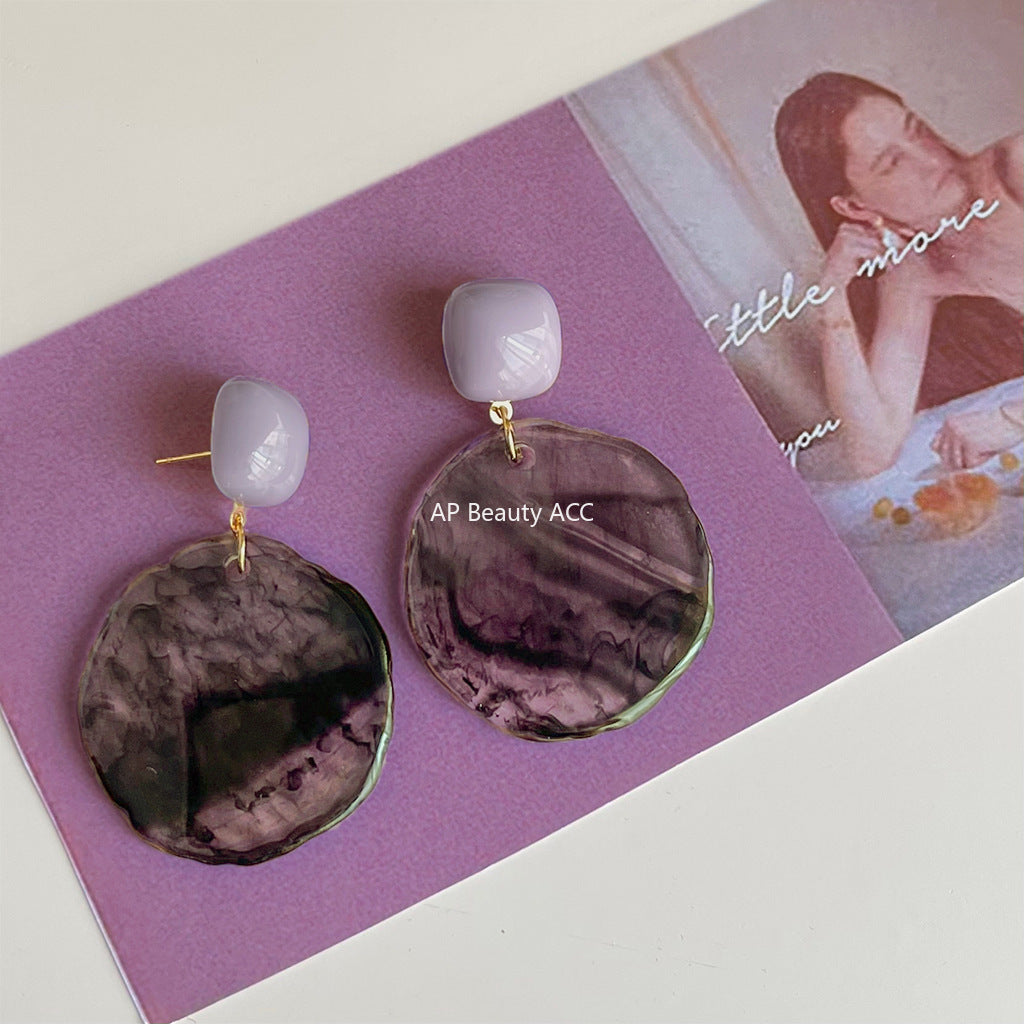 C관 - 퍼플 불규칙 그라데이션 아크릴 귀걸이 [5772] 25.04-1