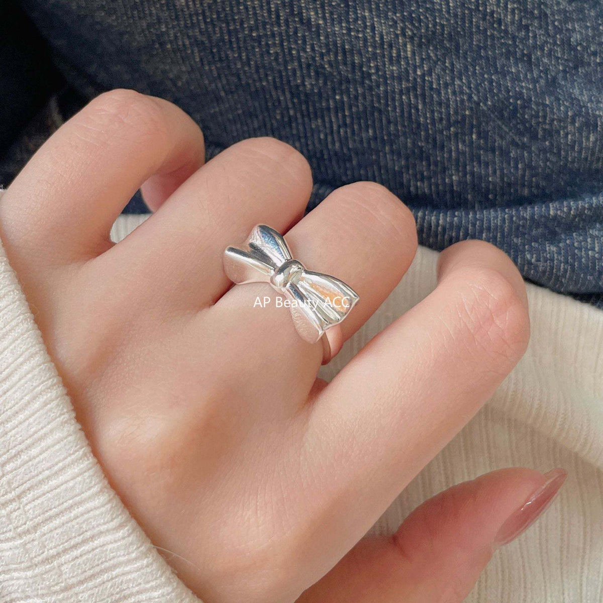 F관 - 925 실버 리본 디자인 반지 [J1894] 25.12-3