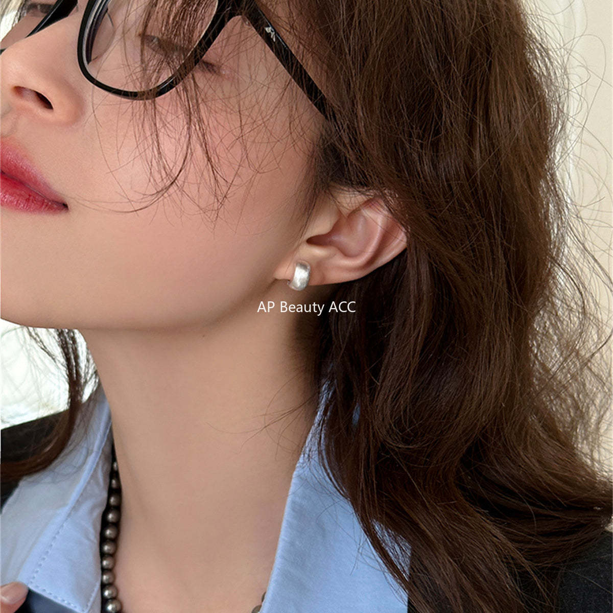 A관 - 브러쉬 무광 925은침 링 귀걸이 [EH-3642] 25.06-3