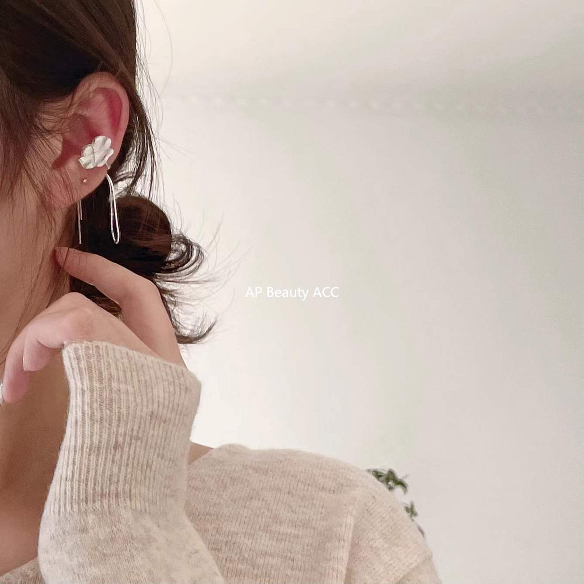 F관 - 925 실버 플라워 드롭 귀걸이 [C869] 25.12-1