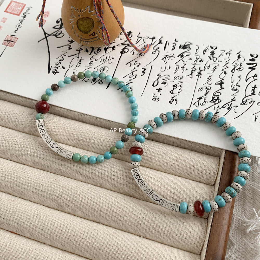 A관 - 925 실버 물고기 각인 자금사 홍마노 비즈 팔찌 [1541-1542] 25.11-2