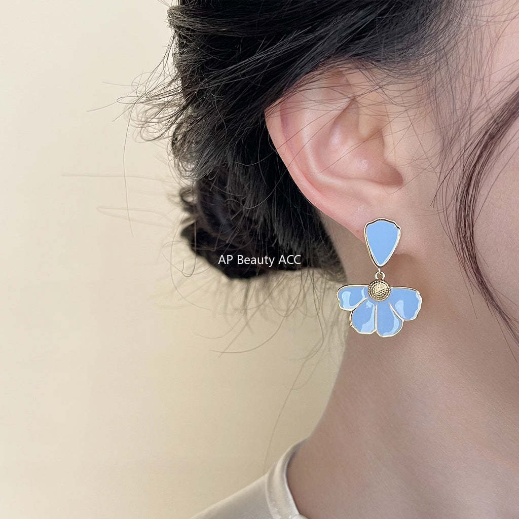 C관 - 14K 도금 여름 귀여운 데이지 은침 귀걸이 [4132-4133] 24.05-5