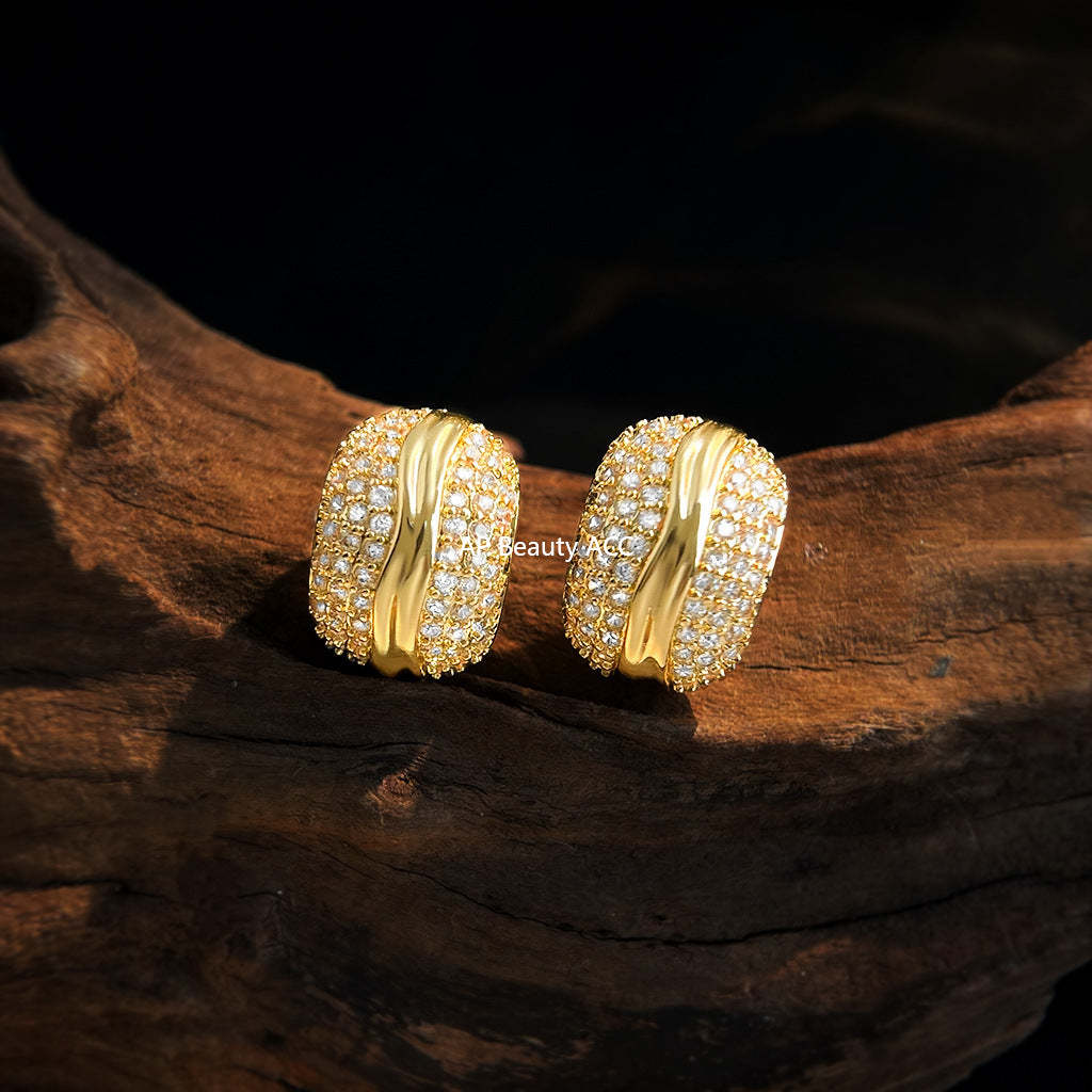 C관 - 925 은침 풀큐빅 볼드 귀걸이 [6992] 25.11-1