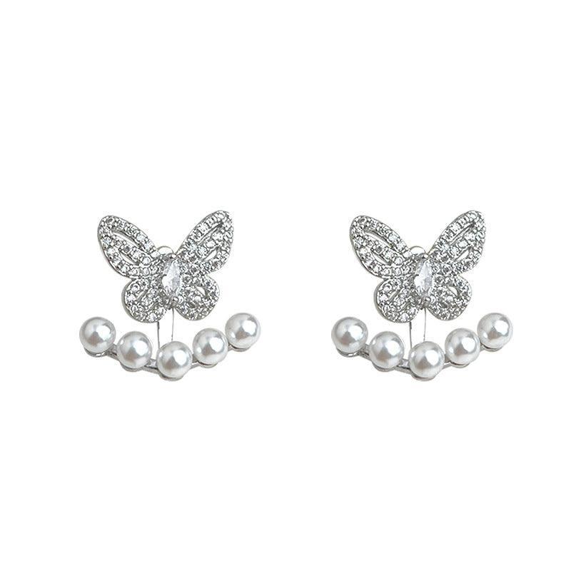 C관 - 나비 진주 큐빅 투웨이 925 은침 귀걸이 [5817] 25.04-2