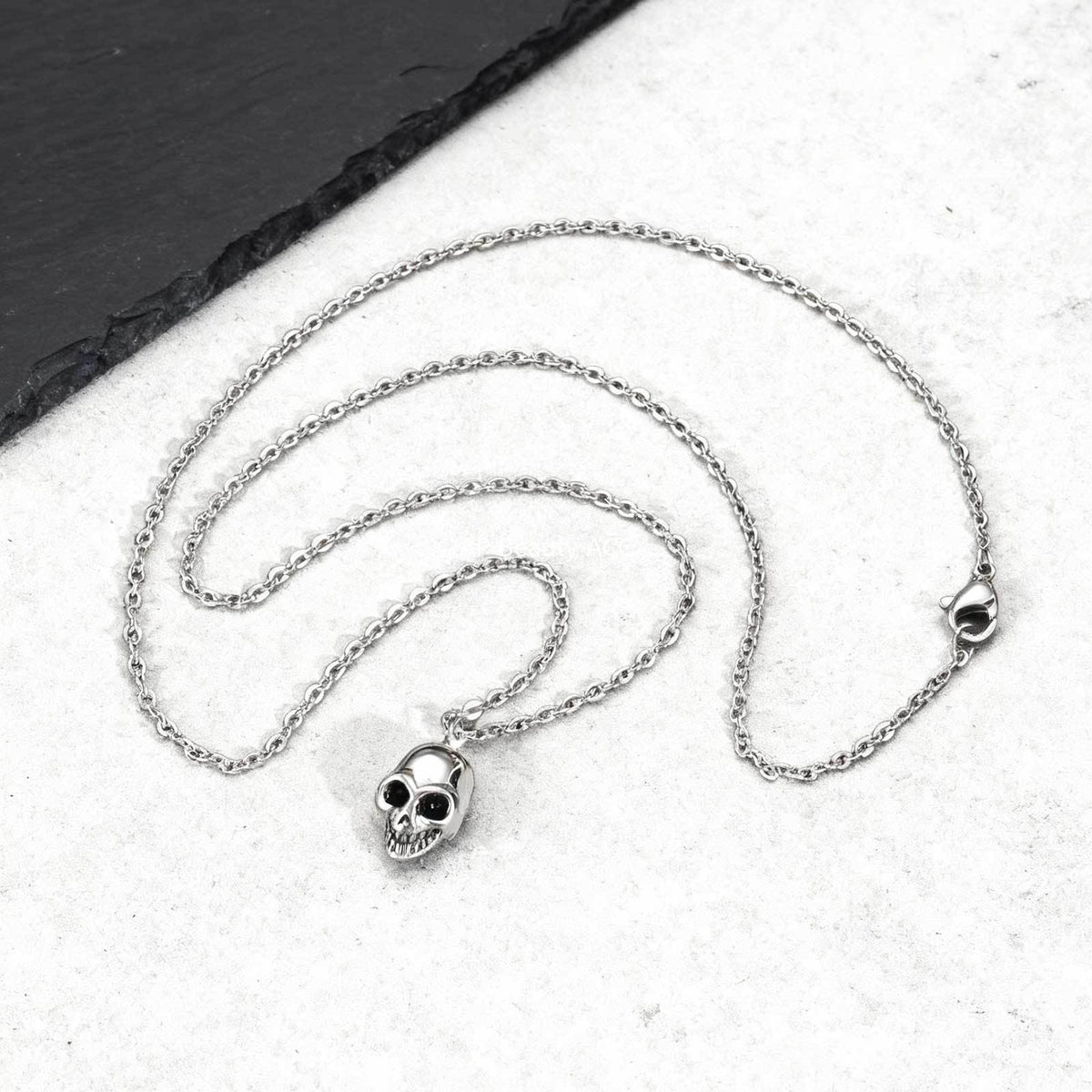 G관 - 스테인리스 스틸 해골 펜던트 체인 목걸이 [NC-2619] 25.12-2