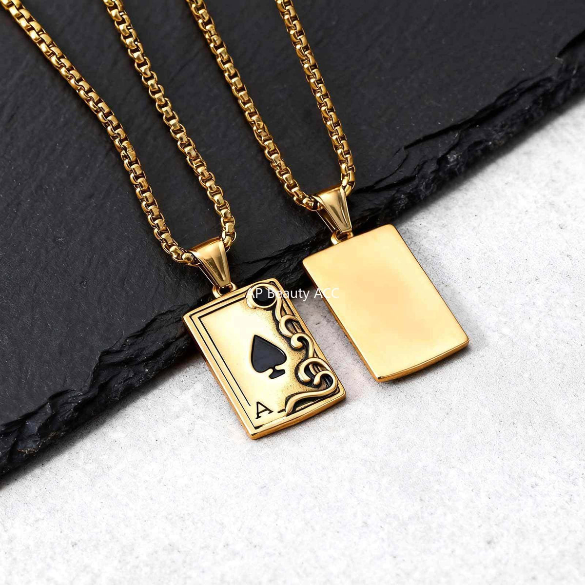 G관 - 스테인리스 스틸 포커 스페이드 A 펜던트 목걸이 [PN-2317S] 25.12-3