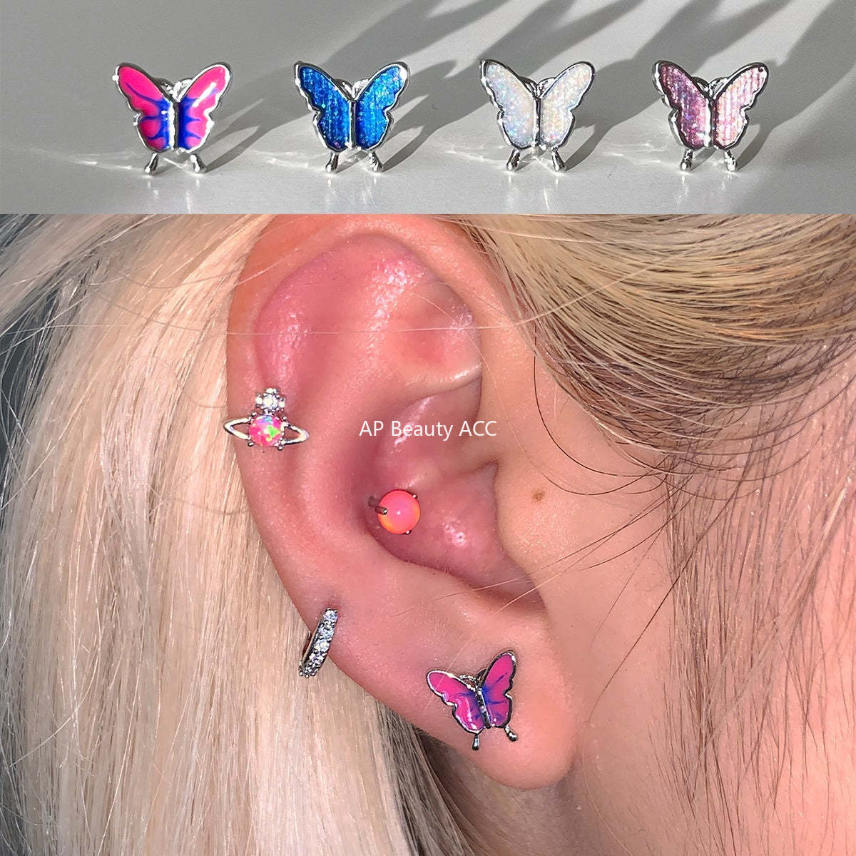 A관 - 925 은침 나비 디자인 피어싱 귀걸이 [EH-4126] 25.10-5