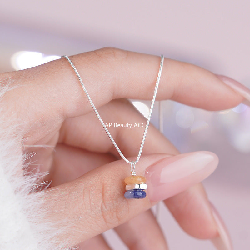 B관 - 925 실버 천연석 펜던트 목걸이 [YC3871N_1] 25.10-2