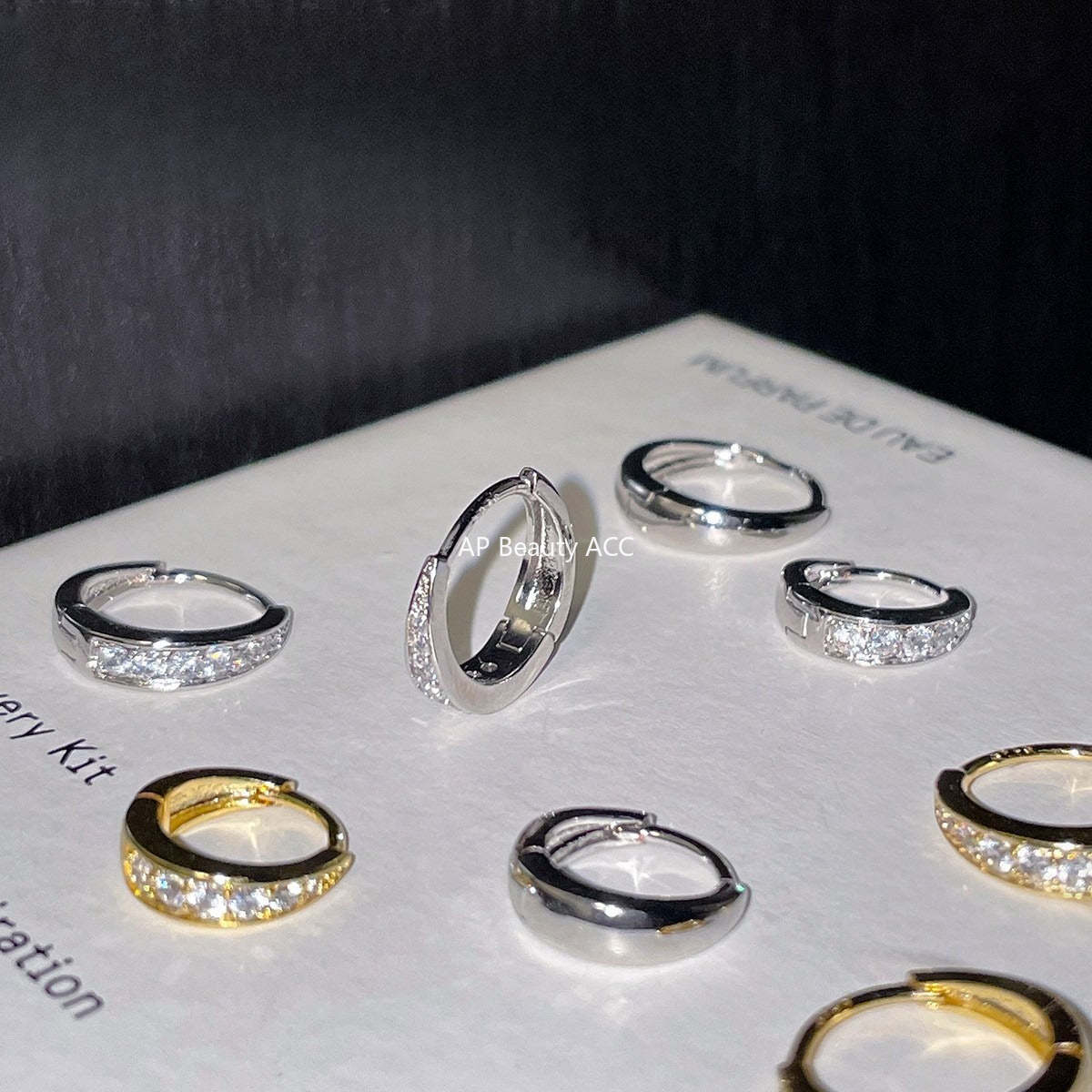A관 - 큐빅 925 은침 링 후프 귀걸이 [EH-4324] 25.12-2