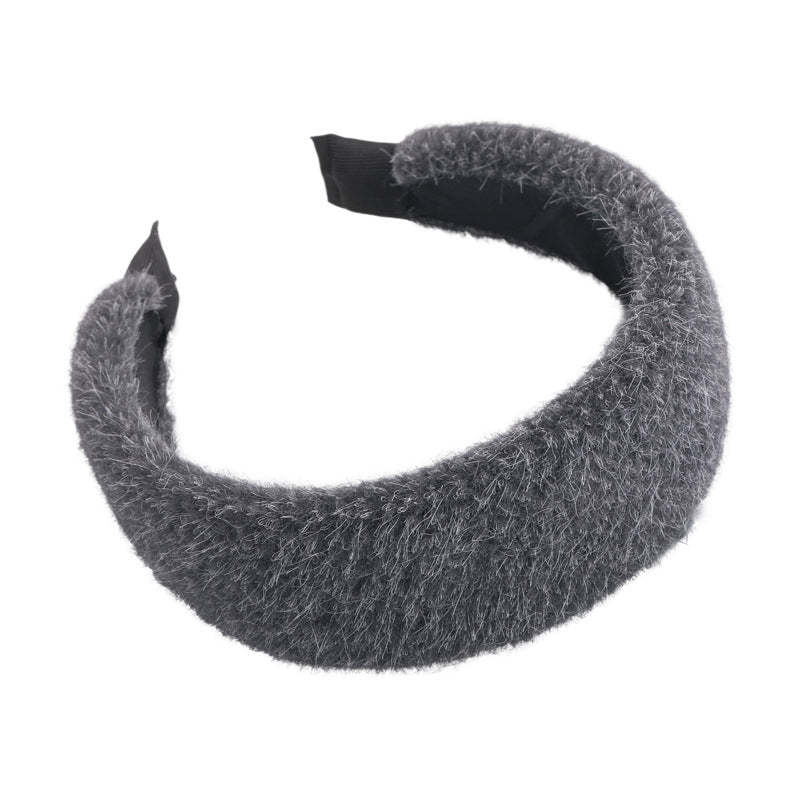 E관 - 퍼 털실 소재 볼륨 와이드 머리띠 [27710] 25.11-3