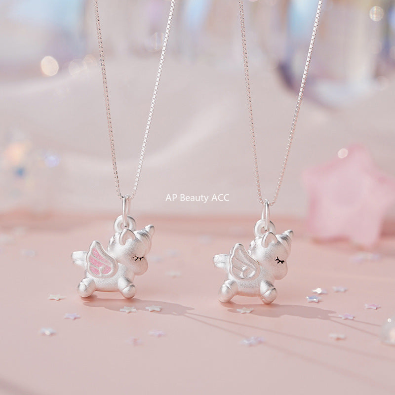 B관 - 999 실버 유니콘 디자인 목걸이 [YC3892N] 25.10-1