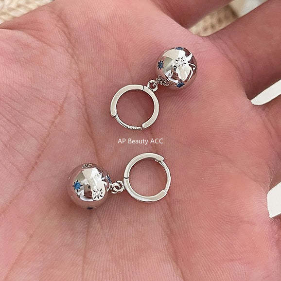A관 - 큐빅 볼 펜던트 925 은침 링 귀걸이 [EH-4124] 25.12-2